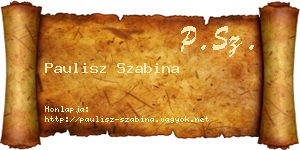 Paulisz Szabina névjegykártya